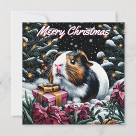 Tarjeta de nota para Navidades de cerdo de Guinea