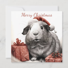 Tarjeta de nota para Navidades de cerdo de Santa G