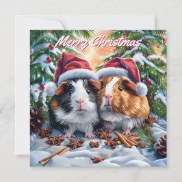 Tarjeta de nota para Navidades de cerdos de Santa