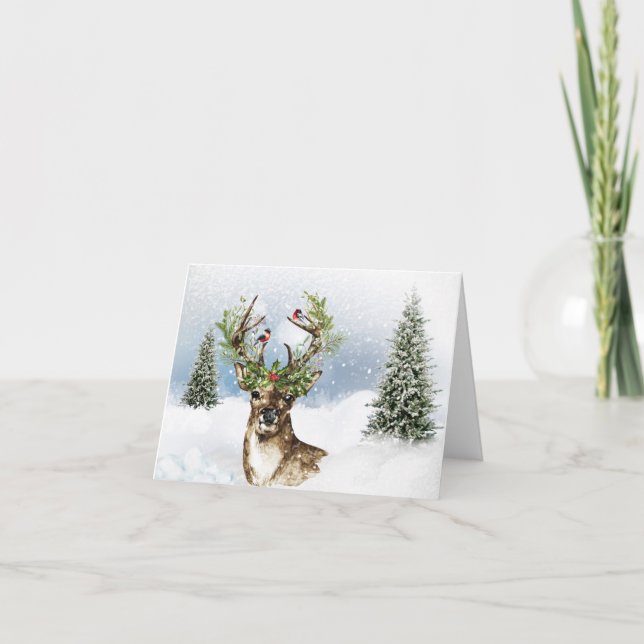 Tarjeta de nota para Navidades de Deer All Purpose (Anverso)