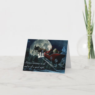 Tarjeta de nota para Navidades de la luna llena de