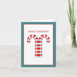 Tarjeta de nota para Navidades rojos Candy Canes