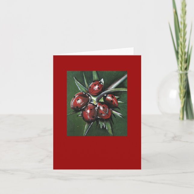 Tarjeta de nota para pájaro - Rojo (Anverso)