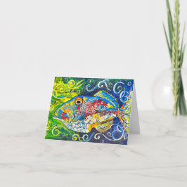 Tarjeta de nota para peces tropicales