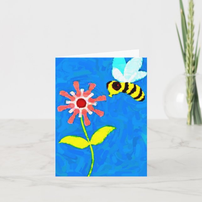 Tarjeta de nota para Personalizado de abejas y flo (Anverso)