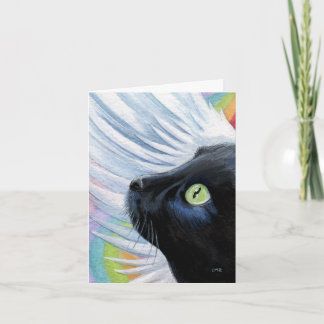 Tarjeta de nota para pintura de gato de Angel de P