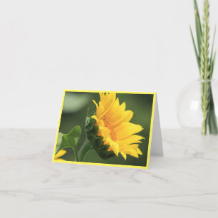 Tarjeta de nota para retrato de girasol