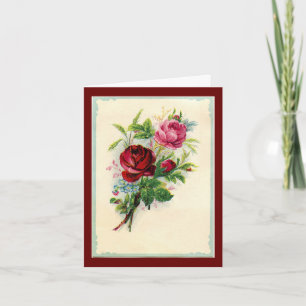 Tarjeta de nota para Rosas de Vintage