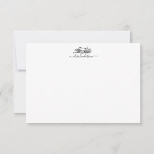 Tarjeta de nota para sirena de duelo de venado de 