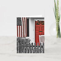 Tarjeta de nota Patriótica Americana Front Porch