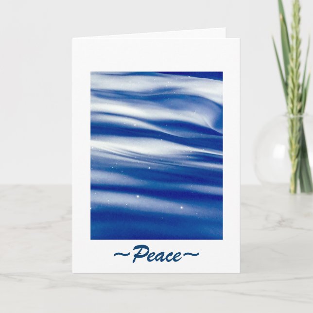 Tarjeta de nota "PAZ" de olas de diamantes (Anverso)