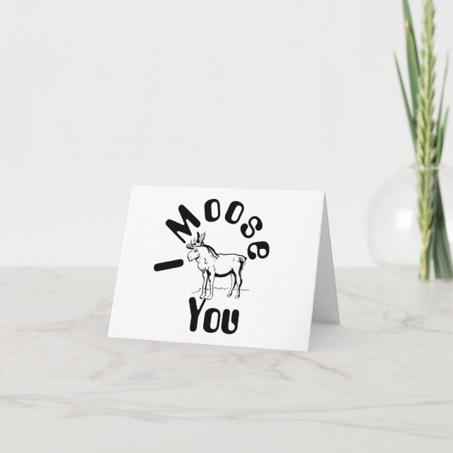 Tarjeta de nota Pensando en Usted : Moose You (Anverso)