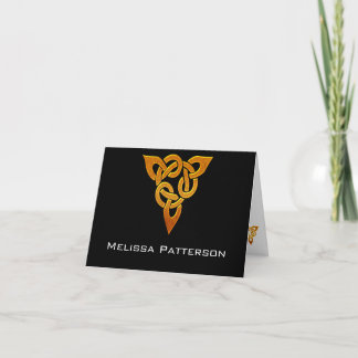 Tarjeta de nota personal elegante Celtic Golden D3
