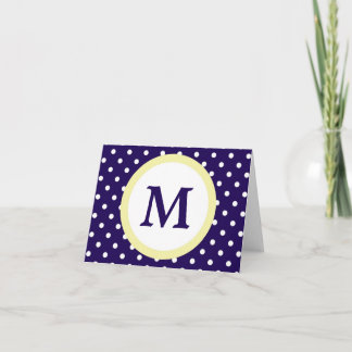 Tarjeta de nota personal Monograma Blue Yellow Pol