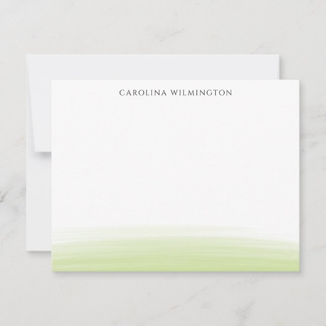 Tarjeta de nota personal Preppy Light Green Waterc (Anverso)
