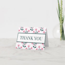 Tarjeta de nota personal rosa y floral de moda