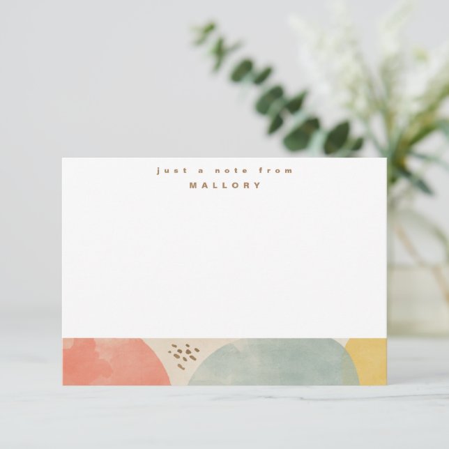Tarjeta de nota personalizada abstracta colorida (Anverso de pie)