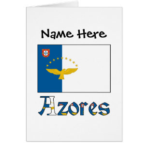 Tarjeta de nota personalizada Azores y Bandera Azo