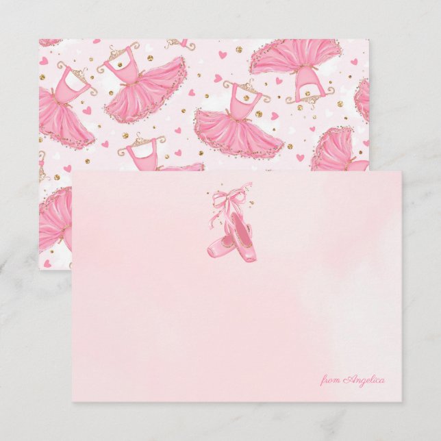 Tarjeta de nota personalizada Ballerina Pointe Sho (Anverso / Reverso)