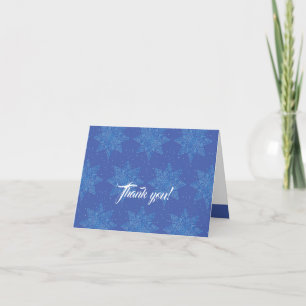 Tarjeta de nota personalizada Blue Snowflake de in