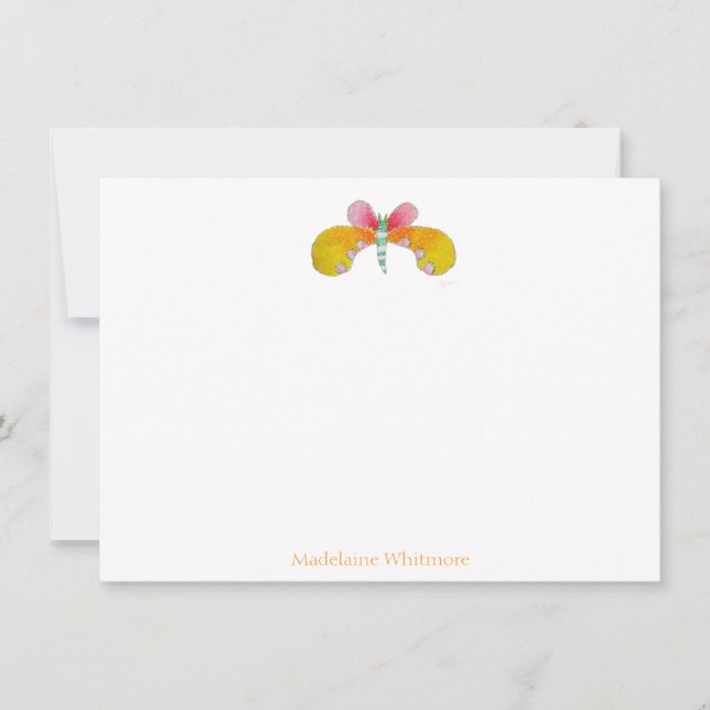 Tarjeta de nota personalizada Buttercup Butterfly (Anverso)