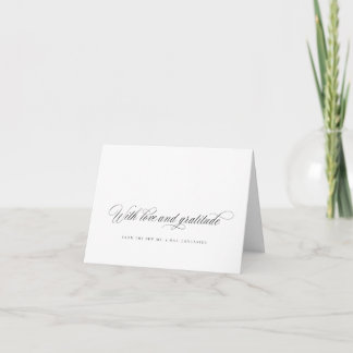 Tarjeta de nota personalizada Chic Gracias Boda