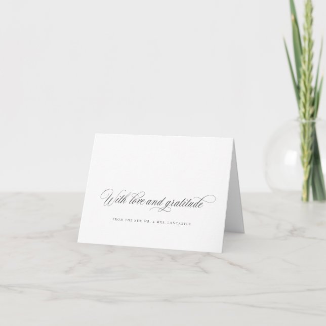 Tarjeta de nota personalizada Chic Gracias Boda (Anverso)