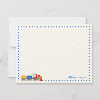 Tarjeta de nota personalizada colorida del tren