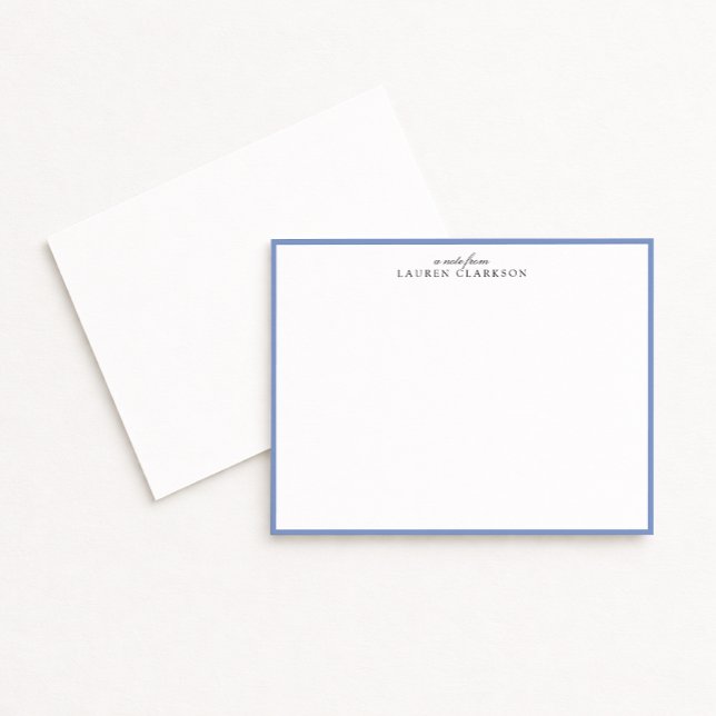 Tarjeta de nota personalizada con borde azul moder (Subido por el creador)