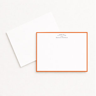 Tarjeta de nota personalizada con borde de naranja