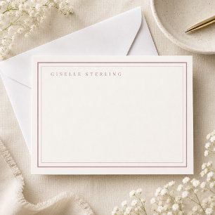 Tarjeta de nota personalizada con doble borde rosa