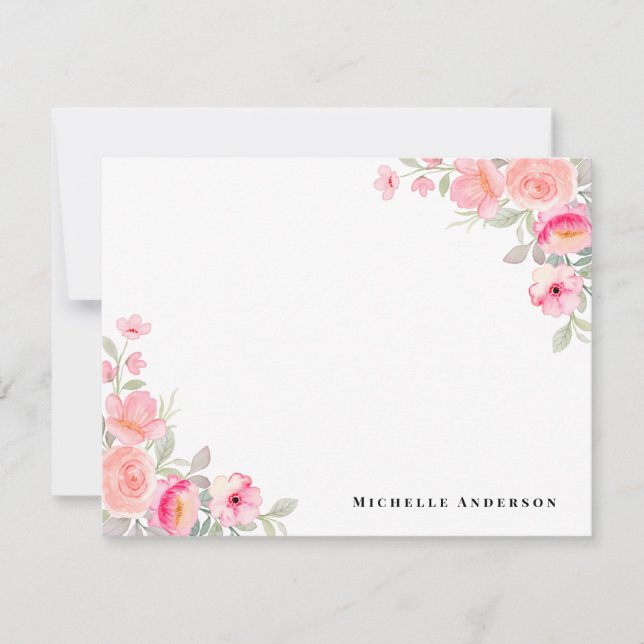 Tarjeta de nota personalizada con flores de meloco (Anverso)