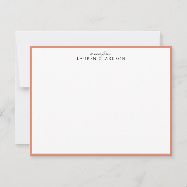 Tarjeta de nota personalizada con marco de coral m (Anverso)