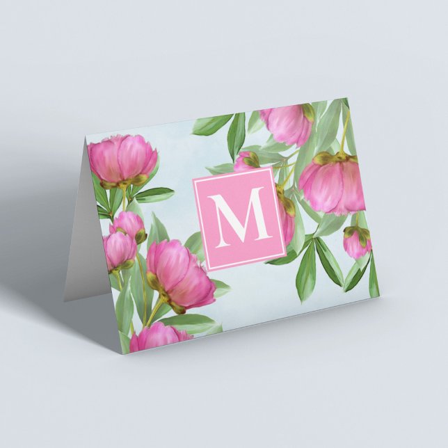 Tarjeta de nota personalizada con monograma floral (Subido por el creador)