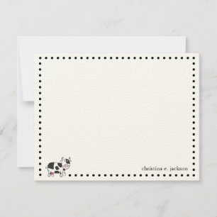 Tarjeta de nota personalizada Cute Cow