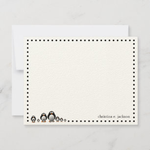 Tarjeta de nota personalizada Cute Pingüinos