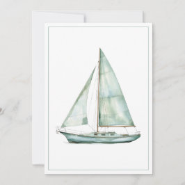 Tarjeta de nota personalizada de barco de vela de 