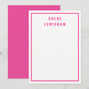 Tarjeta de nota personalizada de borde rosa negrit