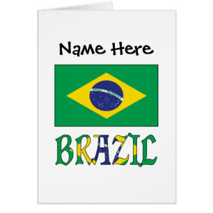 Tarjeta de nota personalizada de Brasil y bandera 