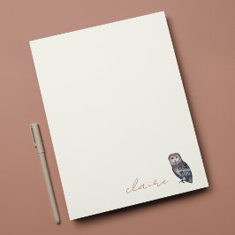 Tarjeta de nota personalizada de búho