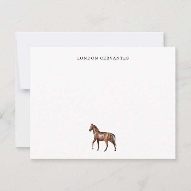 Tarjeta de nota personalizada de caballo ecuestre (Anverso)