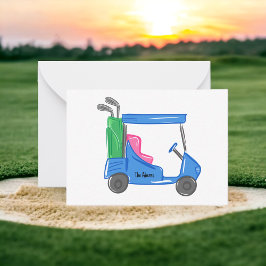 Tarjeta de nota personalizada de carrito de golf a