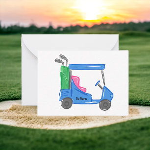 Tarjeta de nota personalizada de carrito de golf a