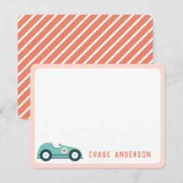 Tarjeta de nota personalizada de coche de carreras