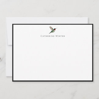 Tarjeta de nota personalizada de colibrí