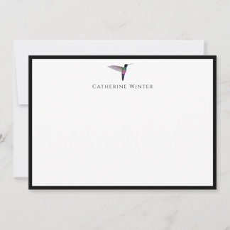 Tarjeta de nota personalizada de colibrí