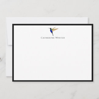 Tarjeta de nota personalizada de colibrí