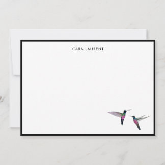 Tarjeta de nota personalizada de colibrí