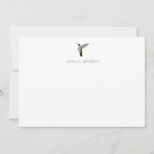 Tarjeta de nota personalizada de Colibrí de Anna