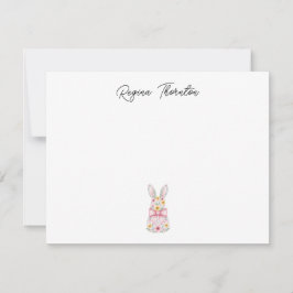 Tarjeta de nota personalizada de conejo de Pascua 